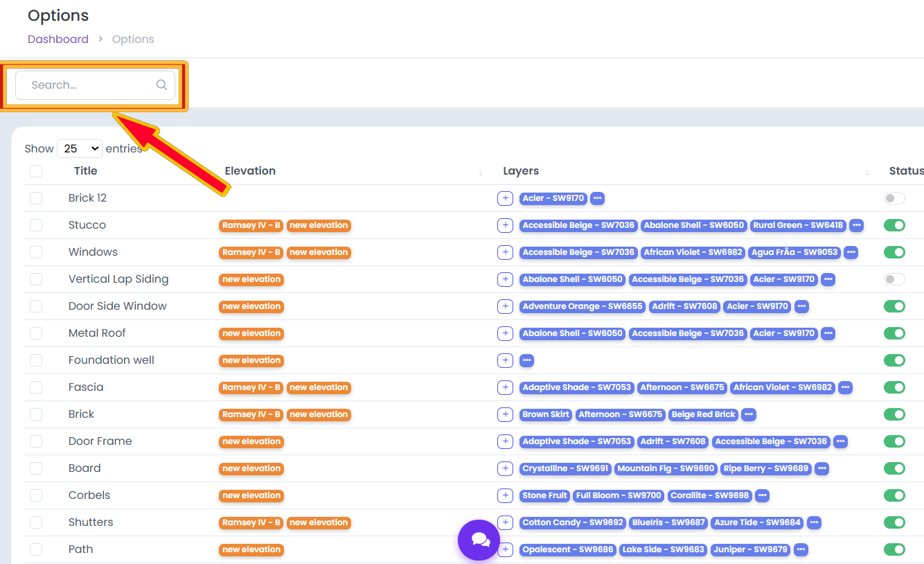 Search Options
